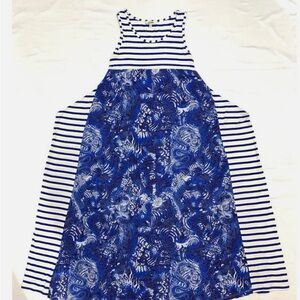 Junior Gaultier Blue and White Striped Midi Dress